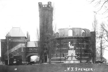 Stratford upon Avon.  Memorial Theatre, fire