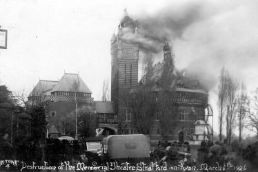Stratford upon Avon.  Memorial Theatre, fire