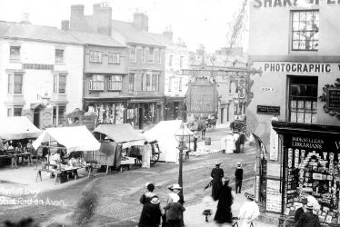 Stratford upon Avon.  Bridge Street, market day