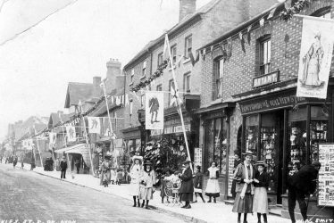 Stratford upon Avon.  Henley Street decorated