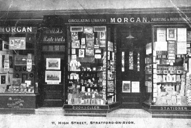 Stratford upon Avon.  Morgan's bookseller an stationers shop