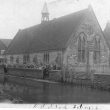 Long Itchington.  Flooding in front of the school