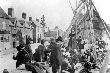 Coleshill.  Laying Methodist church foundation stone