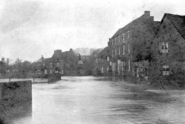 Coleshill.  Lower High Street, floods