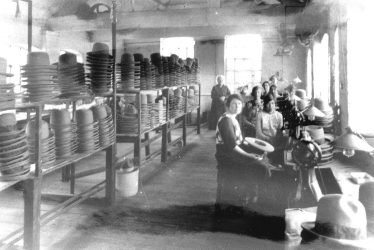 Atherstone.  Hatton's hat factory, machining department
