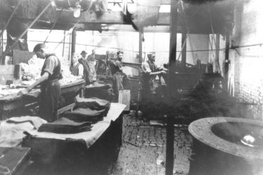Atherstone.  Hatton's hat factory, bumping department