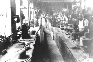 Atherstone.  Hatton's hat factory, finishing department