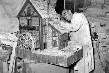 Stockton.  C. Gardner with watermill model