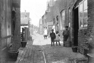 Atherstone.  Meads (Ortons) Yard from Long Street
