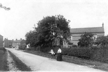 Ullenhall.  Lady with baby in a pram