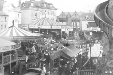 Warwick.  Market Place, during the Mop