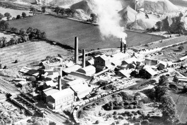 Stockton.  Aerial view of cement works