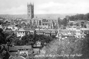 Warwick.  St Mary's Church from Guy's Tower
