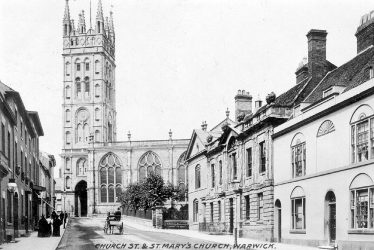 Warwick.  St Mary's Church and Church Street