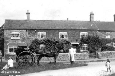 Whichford.  Post Office with pony and trap outside