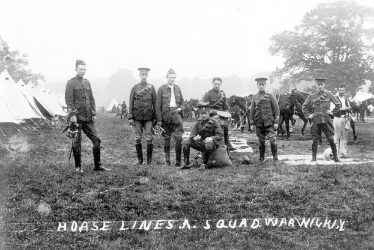 Warwickshire Yeomanry.  Horse Lines