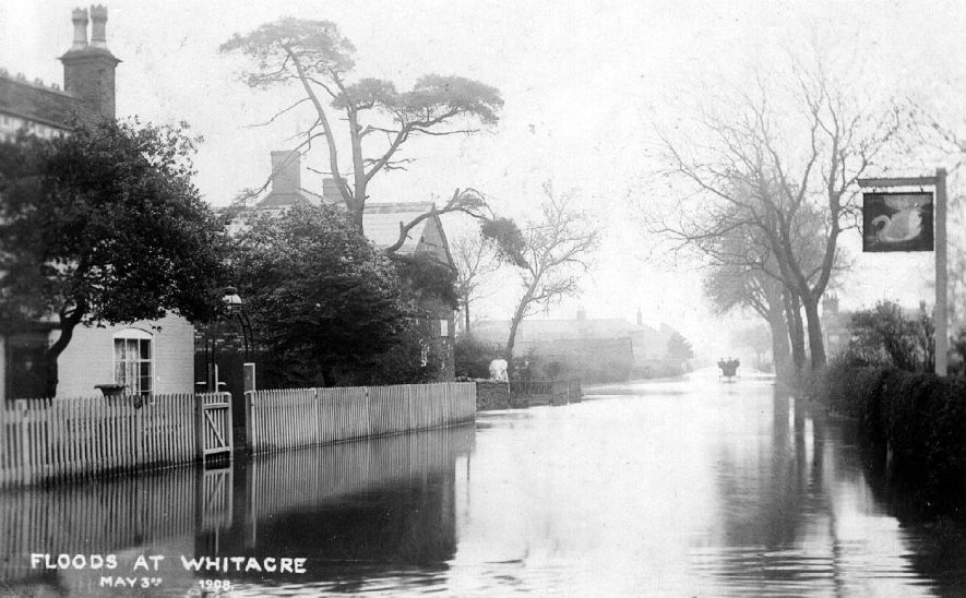 Floods at Nether Whitacre.  1908 |  IMAGE LOCATION: (Warwickshire County Record Office)