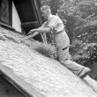 Bascote Heath.  Thatching the church