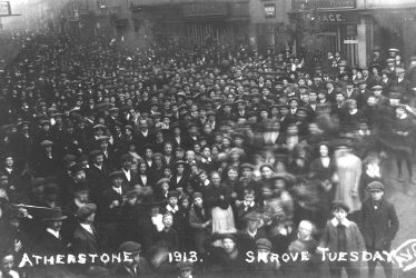 Atherstone.  Crowd for Shrove Tuesday