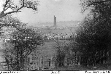 Atherstone.  View of the town from The Outwoods