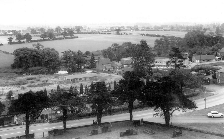 View of Mancetter from the church tower.  1960s |  IMAGE LOCATION: (Warwickshire County Record Office)