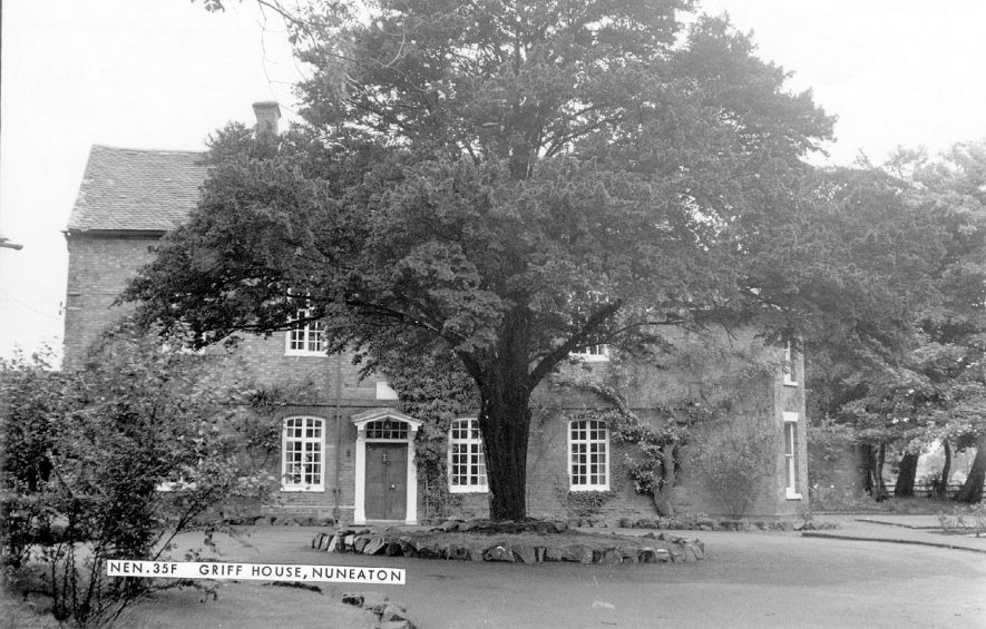 Griff House, Griff, the childhood residence of George Eliot.  1960s |  IMAGE LOCATION: (Warwickshire County Record Office)