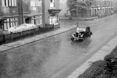 Nuneaton.  Edward Street, rainy day