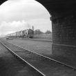 Nuneaton.  Gipsy Lane, bridge with express train