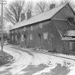 Astley.  Post Office and cottages under snow