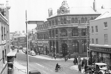 Nuneaton.  Market Place, in winter
