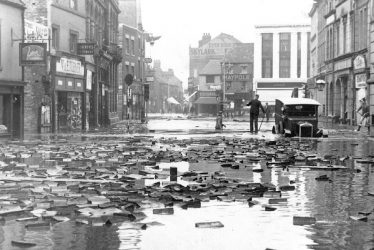 Nuneaton.  Market Place after the floods
