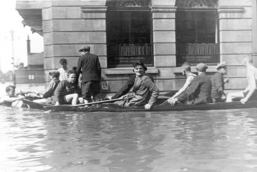 Nuneaton.  Market Place, during floods