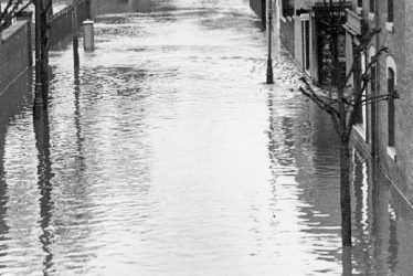 Nuneaton.  Market Place, during floods