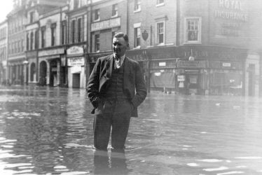 Nuneaton.  Market Place, during floods