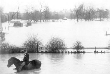 Nuneaton.  Riversley Park, during floods