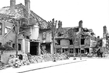 Nuneaton.  Manor Court Road, bomb damage