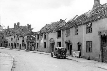 Nuneaton.  Church Street, bomb damage at no. 45