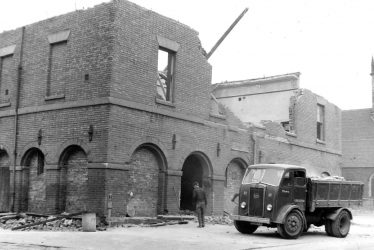 Atherstone.  Old Town Hall demolition.