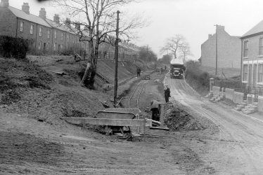 Ansley.  Road works