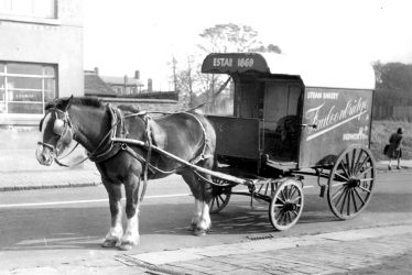 Bedworth.  Horse drawn bread delivery van