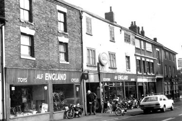 Bedworth.  King Street, Alf England's cycle shop