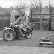 Nuneaton.  Reg Bull on his motorcycle