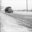 Bramcote.  Lorry approaching Bramcote Hill