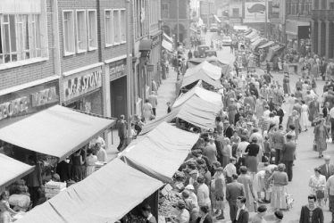 Nuneaton.  Market Place on market day