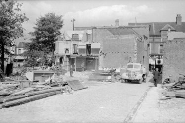 Nuneaton.  Bridge Street shops, demolition works