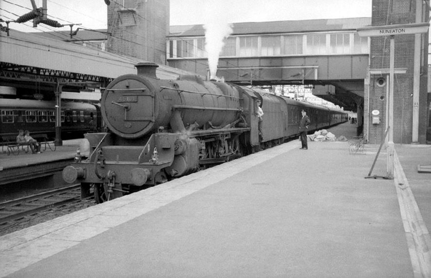 Steam engine No 45101 at the Trent Valley Station, Nuneaton.  June 13th 1964 |  IMAGE LOCATION: (Warwickshire County Record Office)