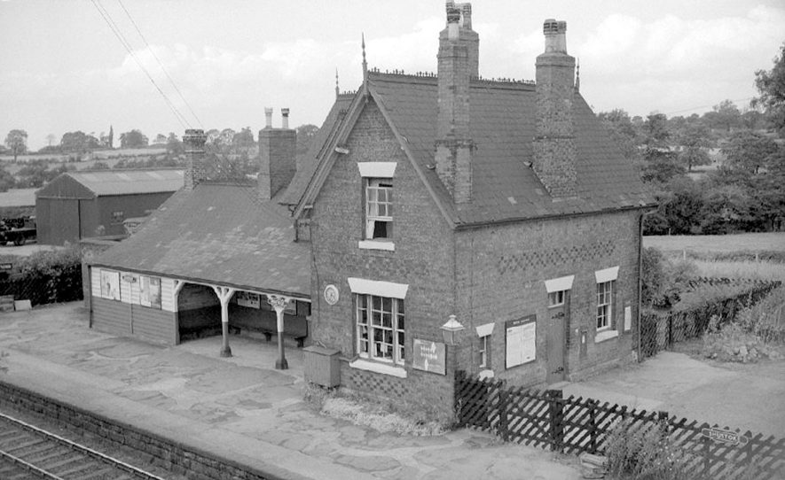 Shustoke railway station on the Nuneaton to Birmingham line.  September 27th 1964 |  IMAGE LOCATION: (Warwickshire County Record Office)