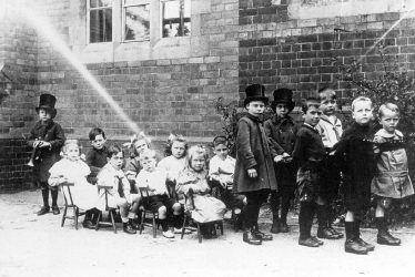 Coleshill.  Children formed up as "a coach"