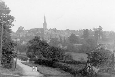 Coleshill.  View of town from Grimscote Hill