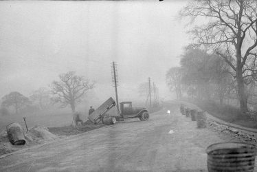 Curdworth.  Lorry and workmen